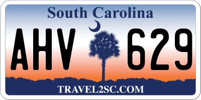 SC license plate AHV629