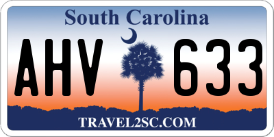 SC license plate AHV633