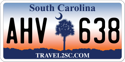 SC license plate AHV638