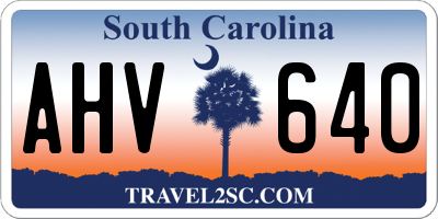 SC license plate AHV640
