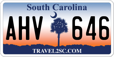 SC license plate AHV646