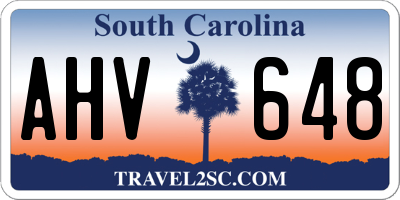 SC license plate AHV648