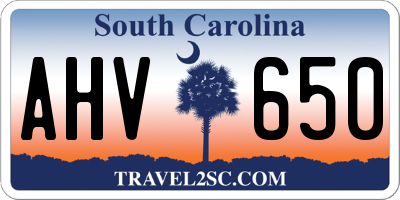 SC license plate AHV650