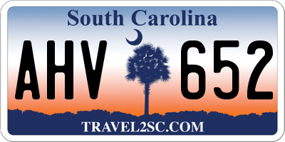 SC license plate AHV652