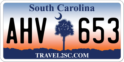 SC license plate AHV653