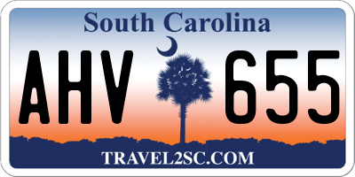SC license plate AHV655