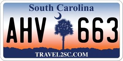 SC license plate AHV663