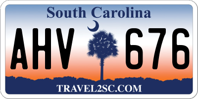 SC license plate AHV676