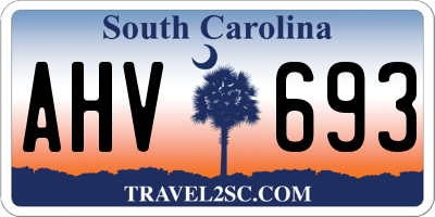 SC license plate AHV693