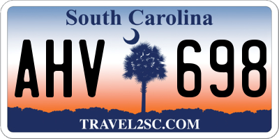 SC license plate AHV698