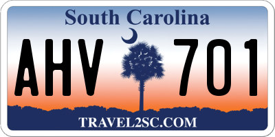 SC license plate AHV701