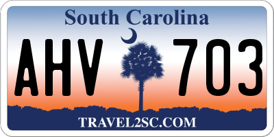 SC license plate AHV703