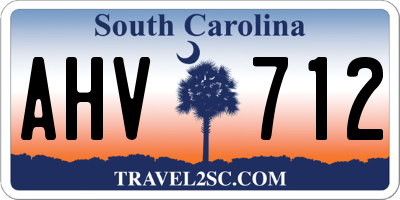 SC license plate AHV712