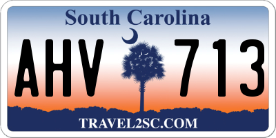 SC license plate AHV713