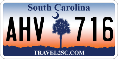 SC license plate AHV716