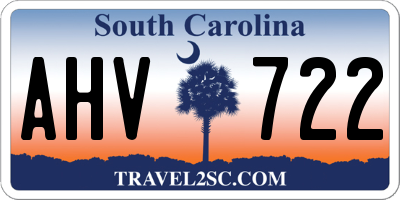 SC license plate AHV722