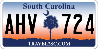 SC license plate AHV724