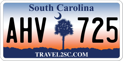 SC license plate AHV725
