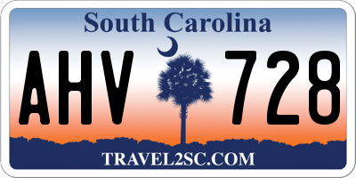 SC license plate AHV728