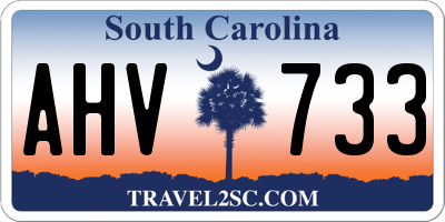 SC license plate AHV733