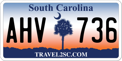 SC license plate AHV736