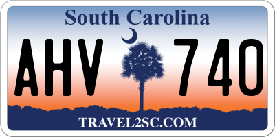 SC license plate AHV740