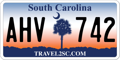 SC license plate AHV742