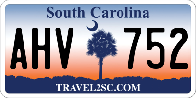 SC license plate AHV752