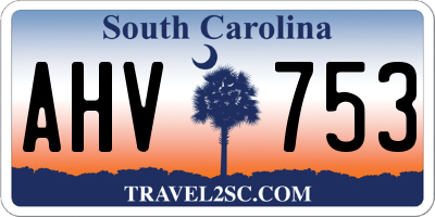 SC license plate AHV753