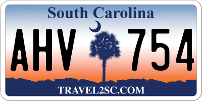 SC license plate AHV754