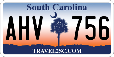 SC license plate AHV756