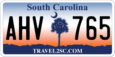 SC license plate AHV765