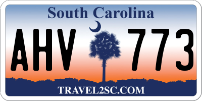 SC license plate AHV773