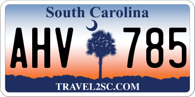 SC license plate AHV785