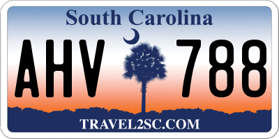 SC license plate AHV788