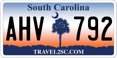 SC license plate AHV792