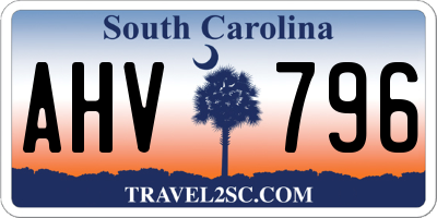 SC license plate AHV796