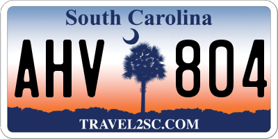 SC license plate AHV804