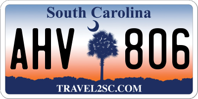 SC license plate AHV806