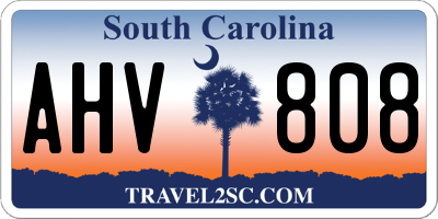 SC license plate AHV808