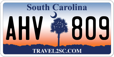 SC license plate AHV809