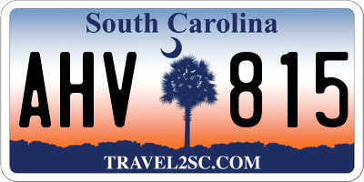 SC license plate AHV815