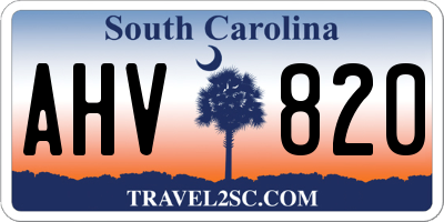 SC license plate AHV820