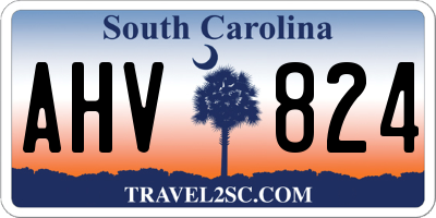 SC license plate AHV824