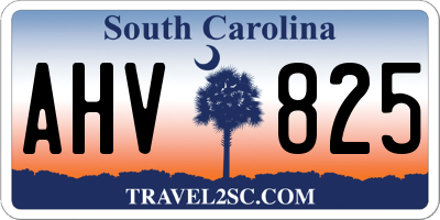 SC license plate AHV825