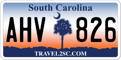 SC license plate AHV826