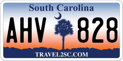 SC license plate AHV828