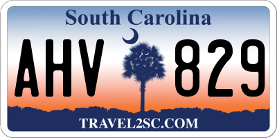 SC license plate AHV829