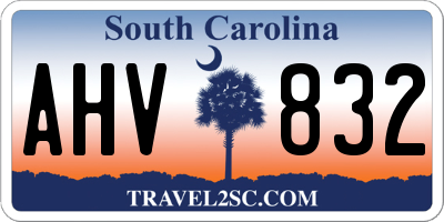 SC license plate AHV832