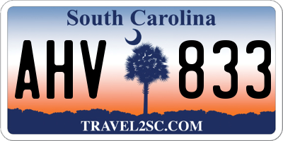 SC license plate AHV833